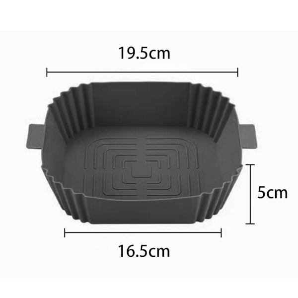 INF 2-pak airfryer silikonegryde med handsker Grå 16.5x19.5x5 cm