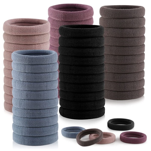 100 stk. Hårbånd med høj elasticitet, nylonhårbånd til kvinder og piger MultiColor