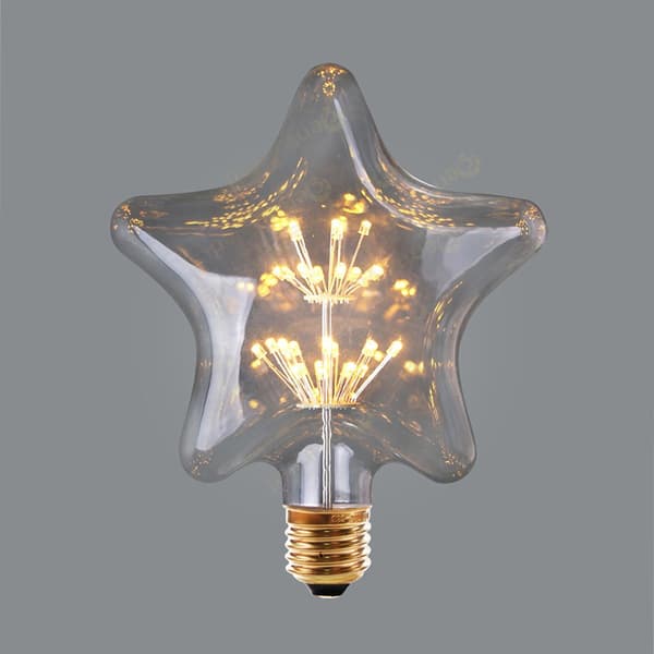 3W Stjärnformad LED Filamentlampa - 2200K Varmgul, E26/E27 Sockel