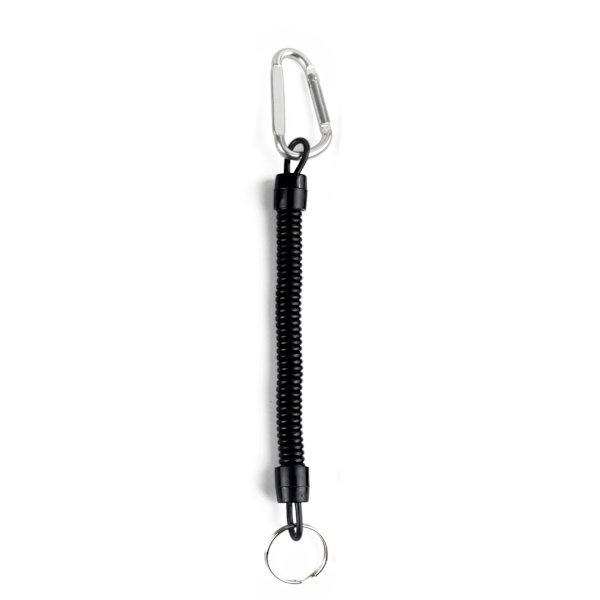 Indragbart Bungee-Snöre med Öglor, Lanyard, Nyckelring Svart