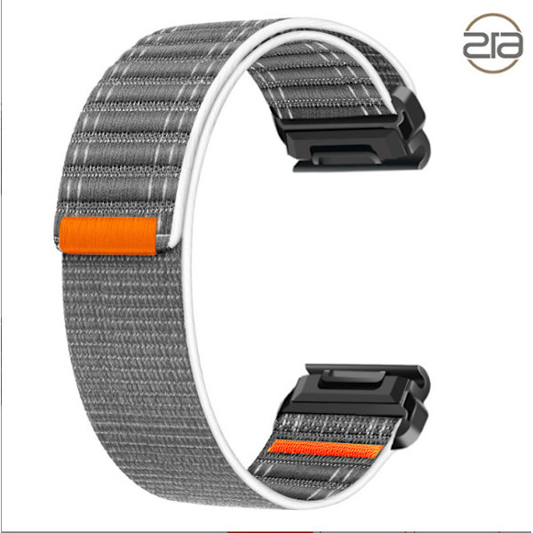 Nylon klockarmband för Garmin Fenix 8/5/6/7X Pro/Epix 935/965 Grå 26 mm