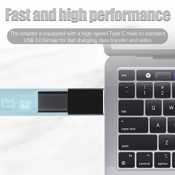 INF Super nopea adapteri USB C-tyypistä USB:hin 3.0 musta