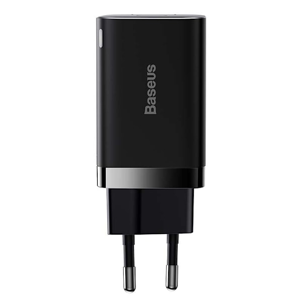 Baseus Super Si Pro snabbladdare USB + USB-C 30W (svart)