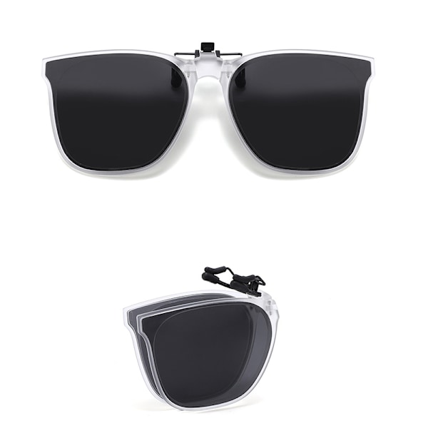 Foldbare Clip-On Solbriller - Polariserede Hvid