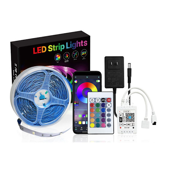 24-nøgler WiFi Smart LED Strip Light Kit med stemmestyring