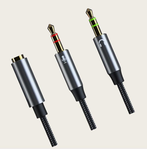 CB01 Hörlurar och mikrofon Splitter Adapter Audiokabel Model 3