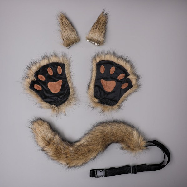 Söta fingervantar med kattassdesign Svart