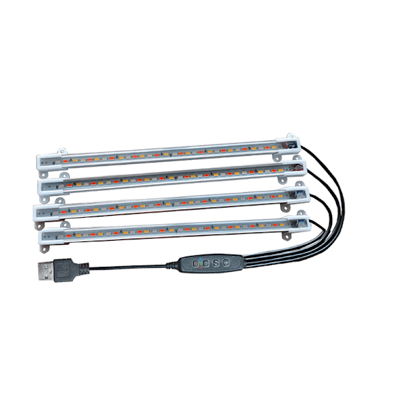 Växtlampa med stativ, 18 cm, en-till-fyra USB (adapter ingår ej)