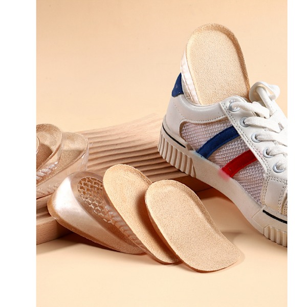 Osynliga silikon hälkuddar för kvinnor, höjdökning Beige 3.5 cm