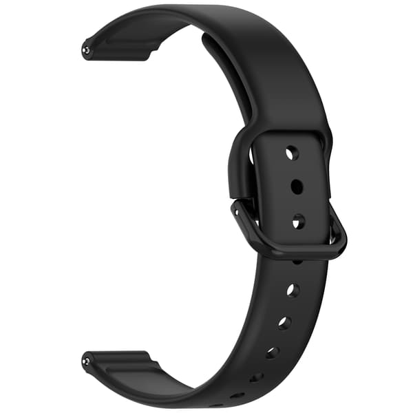 12 mm:n silikoninen ranneke kelloon Black Black