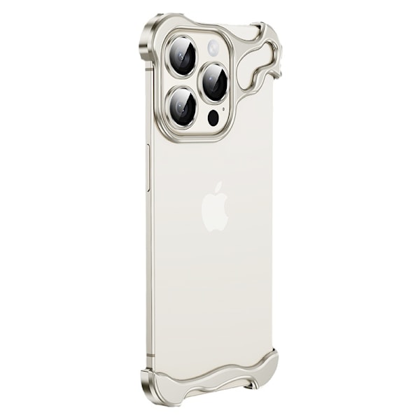 Ainutlaatuinen metallikehyskotelo + linssikalvo iPhone 12 Prolle Hopea