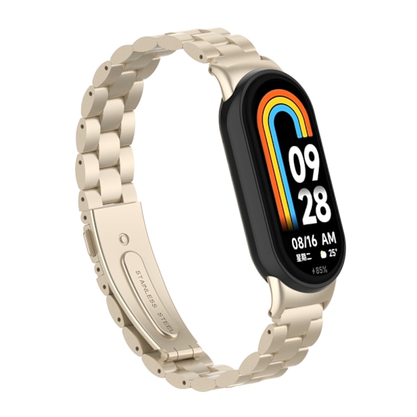 Stilfuldt rustfrit stål armbånd til Xiaomi Mi Band 9 Guld