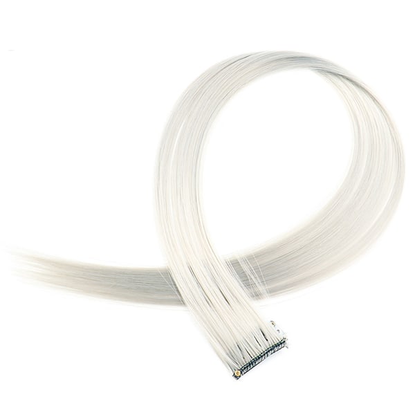 10 st Clip in Hair Extensions Silvergrå