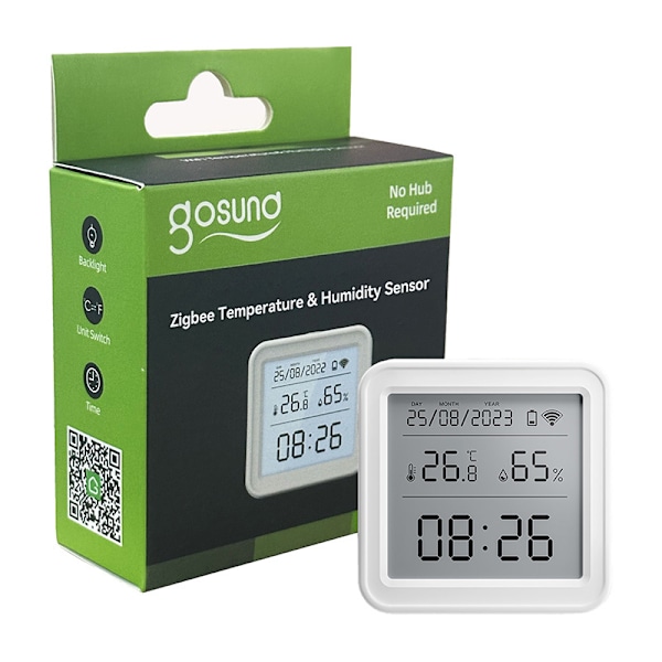 Zigbee Gosund ST17 LCD smart temperatur- og fugtighedssensor Tuya