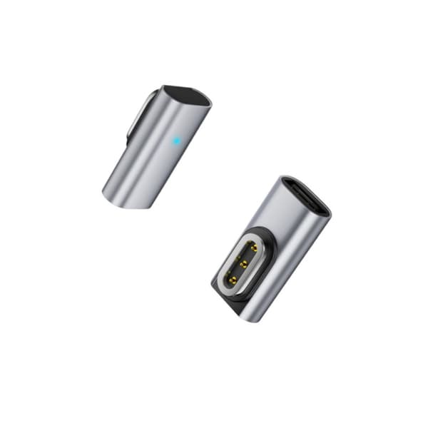 Type-C til Leqi 3-pin magnetadapter – automatisk magnetisk opladning til Leqi smartbriller, aluminium, 2-pack, kompakt plug-and-play Silver Silver