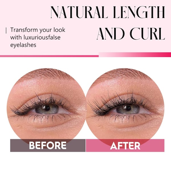 5D Faux Mink fransar, 5-pack lösögonfransar med naturlig look