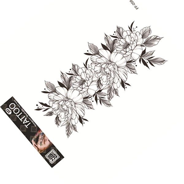Vattentät Tillfällig Tatuering - Blommig Design Model 5
