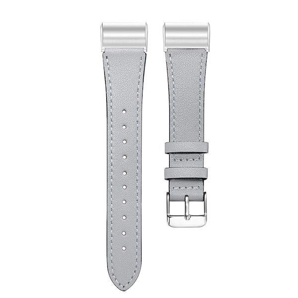 Armband i äkta läder för Fitbit Charge 3/4 Grå