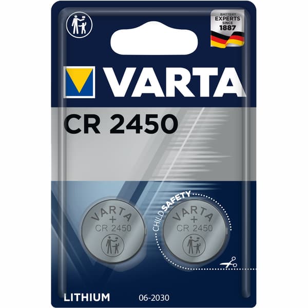 CR2450 3V Lithium knapcellebatteri 2-pak