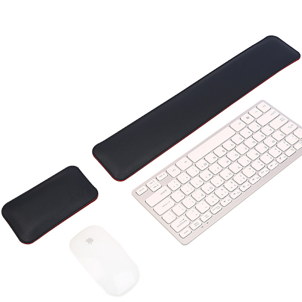 Ergonomisk Memory Foam tastatur og mus håndledsstøttepude Sort+rød