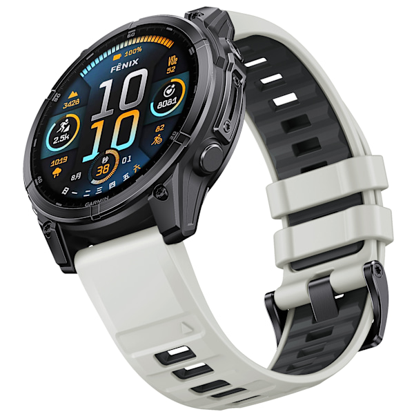 Silikonarmband med snabbkoppling för Garmin Fenix 8 Grå