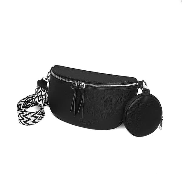 Sadelväska i läder Black Black