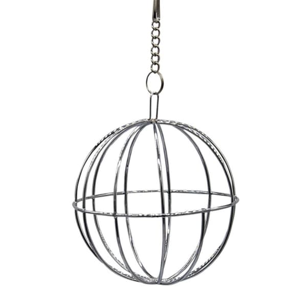 Rustfrit stål høboldsfoder til kaniner og marsvin 2-pak (8cm) - burophæng, justerbar metalclip, halvmåneåbning, poleret overflade