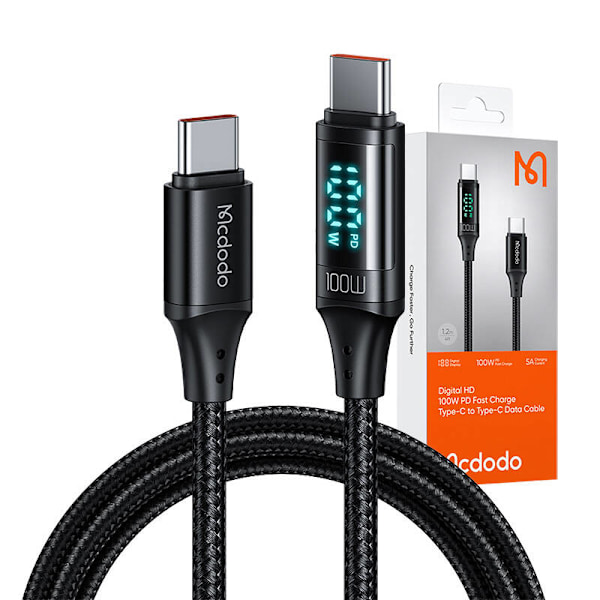 Kabel Mcdodo CA-1100 USB-C till USB-C, 100W, 1,2m (svart)