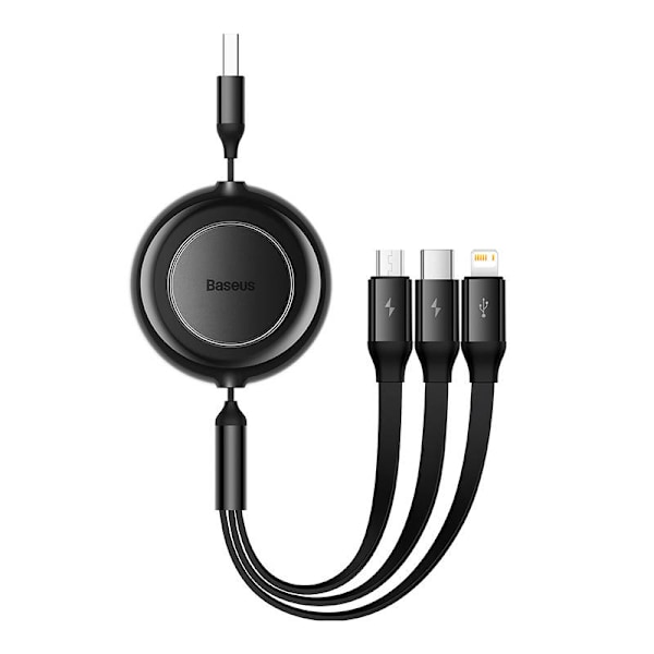 Baseus Bright Mirror 2, USB 3-i-1-kabel för micro USB / USB-C / Lightning 3.5A 1.1m (svart)