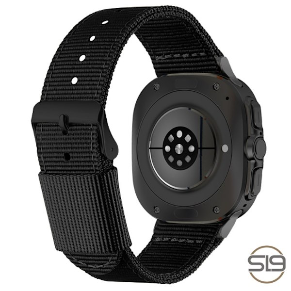 Klockarmband i Nylon för Samsung Watch 7 Ultra 22 mm Svart