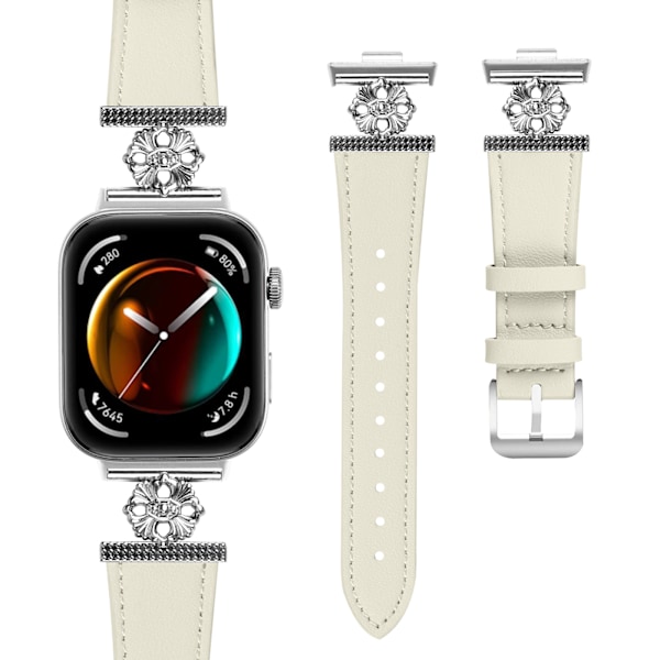Klockarmband i äkta läder för Huawei Watch Fit 3 Beige