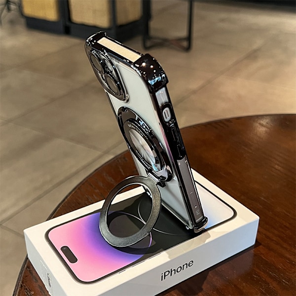 Skyddsfodral med magnetiskt stativ för iPhone 15-serien iPhone 15 Pro Max