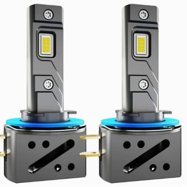 H11B plug-in fläktkyld LED-strålkastare 2-pack – 2300lm 6000K 55W IP68 CANBUS, 1:1 halogenersättning, inbyggd CANBUS-dekoder