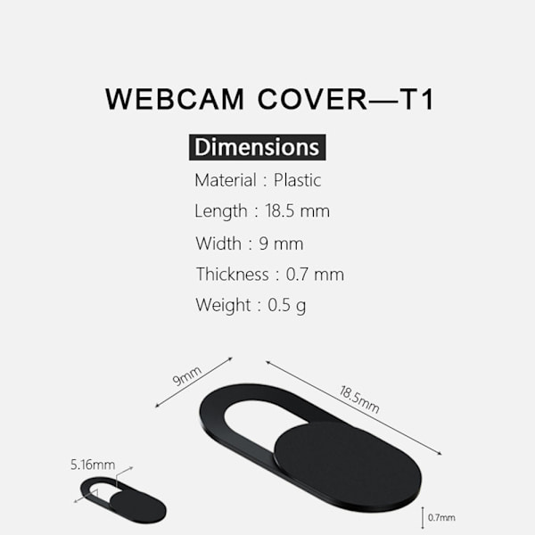 Webcam beskyttelse - Webcam dæksel - sort.