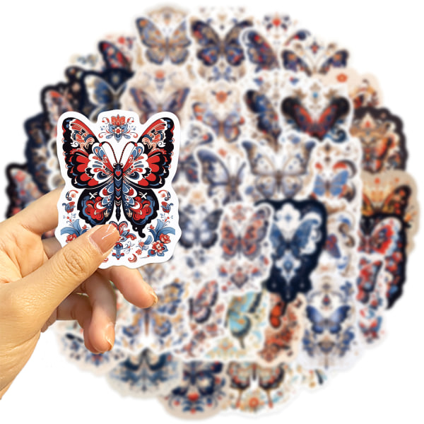 Flerfärgad PVC-dekal i 50 delar för DIY-dekoration  Butterfly
