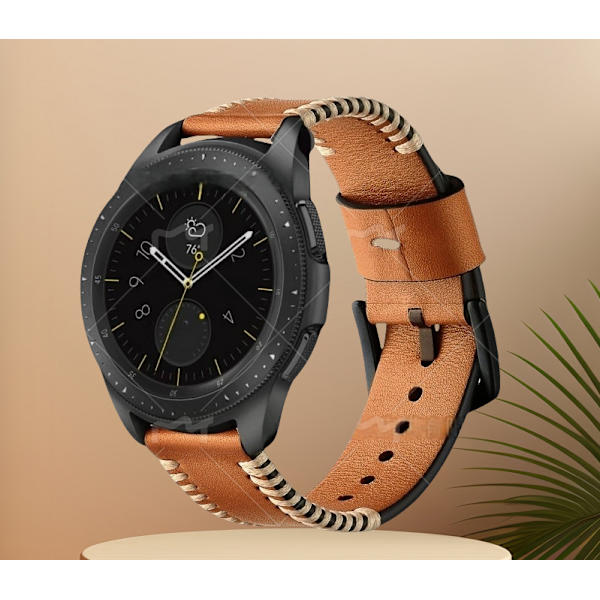 Brun læderrem til Samsung Smartwatch S3-22 Switch