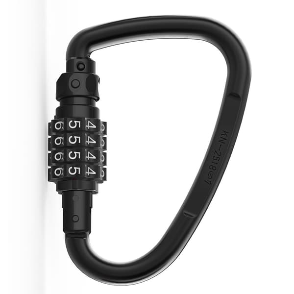 Multi-Function Karbinhake Kombinationslås - Återställbart Lösenord för Cyklar, Hjälmar och Säkerhet Black Black