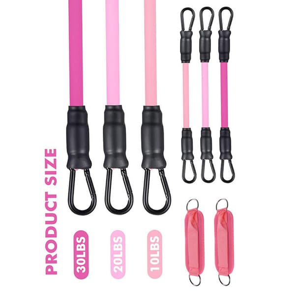 Ankelremstræningssæt (Gradient Pink, 3 stropper & 2 ankelmanchetter)