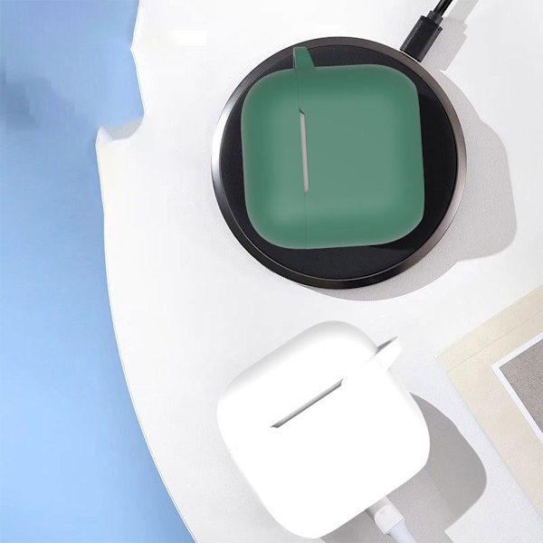 White Silicone Protective Case with Hand Strap kompatibelt med AirPods 3rd Generation