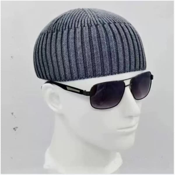 Unisex Vinterstickad Mössa - Varm och Stilren Mössa för Herr och Dam Grey Grey