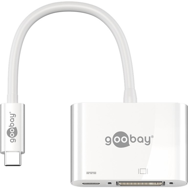 USB-C™-adapter till DVI, PD, vit