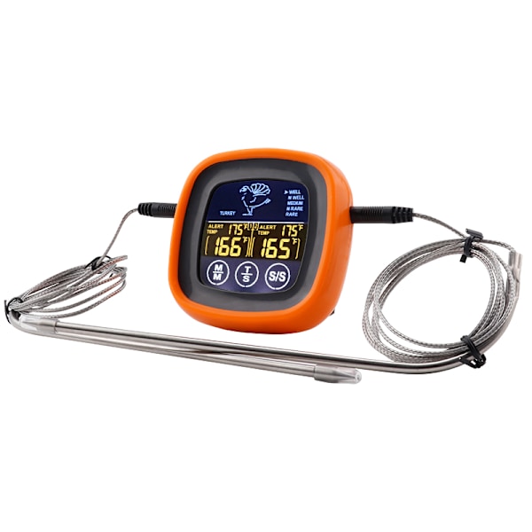 Dubbel Probe Digital Mat Termometer Pekskärm Kött Termometer