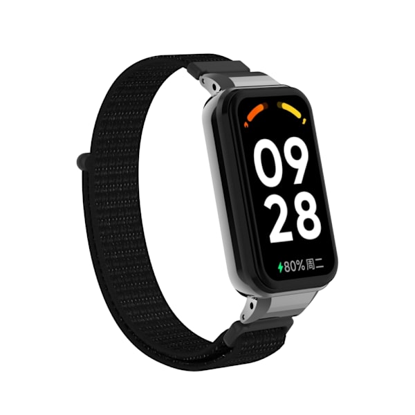 Nylon kellon ranneke Xiaomi Redmi Band 2/8 Activelle Musta