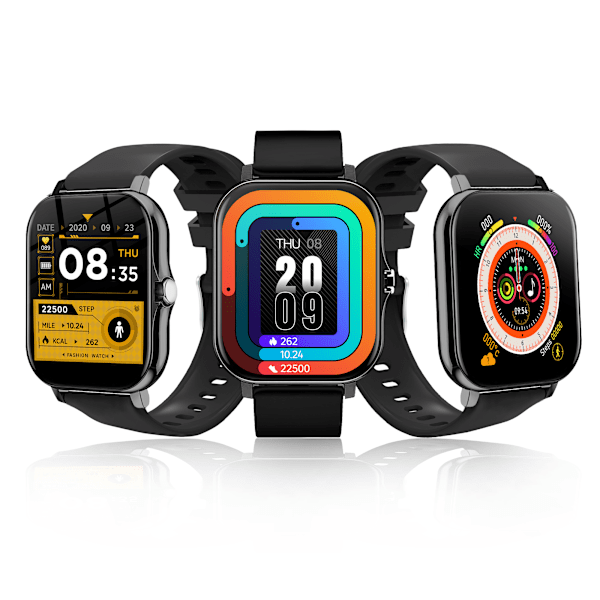 Smart klocka med Bluetooth Call & Fitness Tracker Svart
