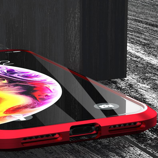 Magnetisk skal med dobbeltsidet hærdet glas - iPhone 11 Pro - Rød