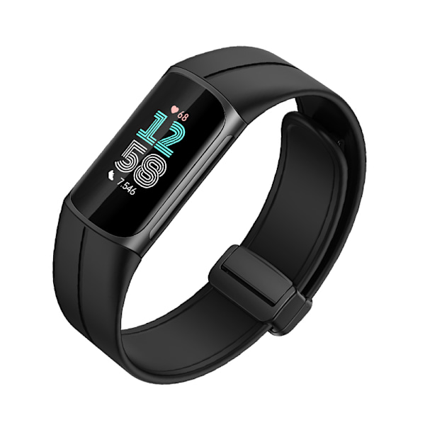 Silikone urrem med magnetisk lukning til Fitbit Charge 5/6 Sort