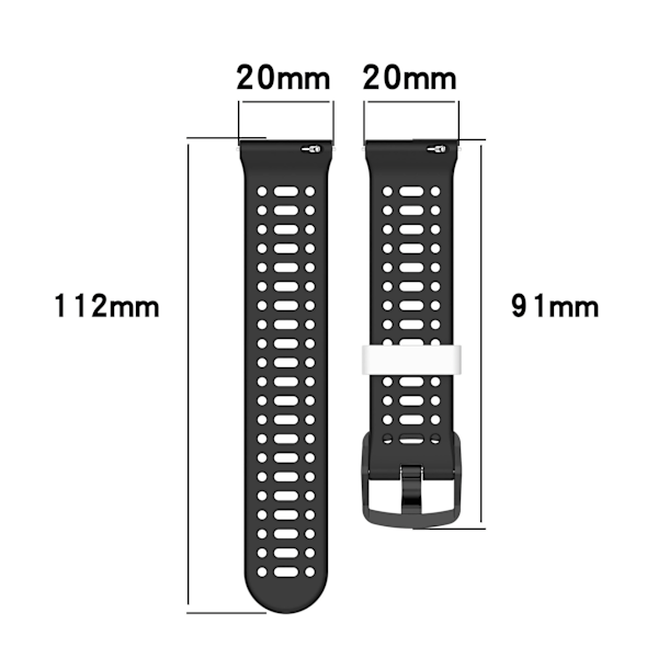 Urrem til Coros Sort 20 mm