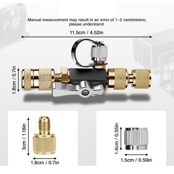 Ventilverktyg för luftkonditionering med R410/32-adapter, magnetisk bas och justerbart grepp för service i hemmet