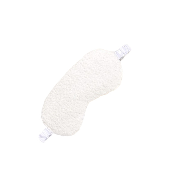 Plysch Sovmask med Teddy-Framsida Vit