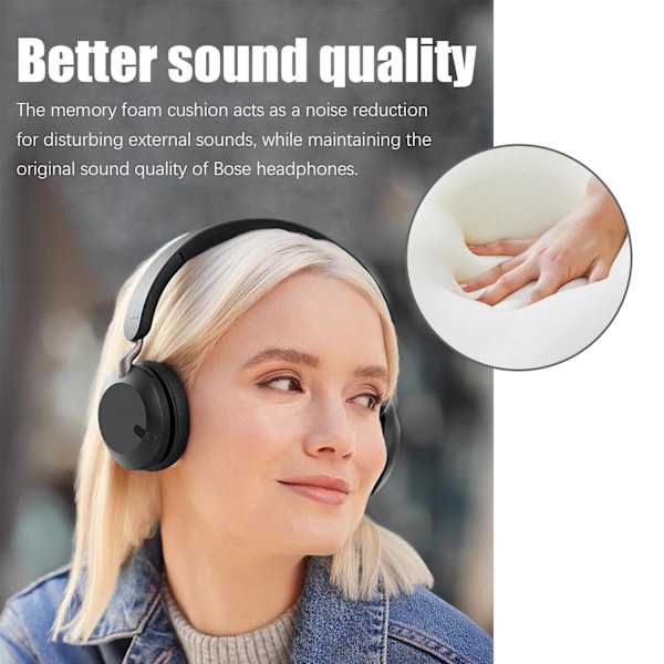 INF Öronkuddar 1 par Jabra Elite 45H / Jabra Evolve2 65 Svart